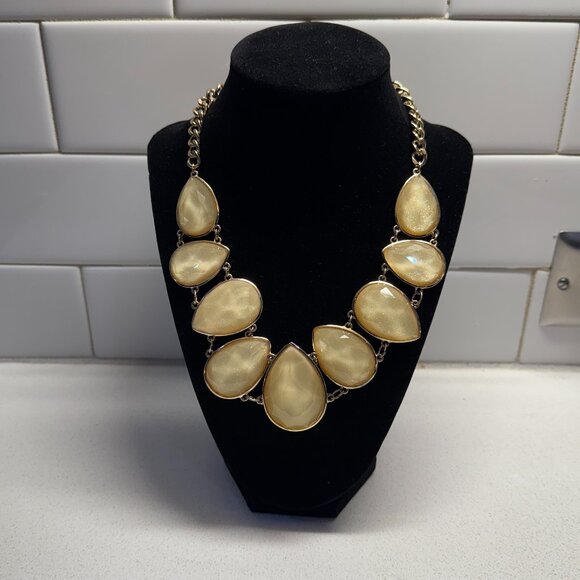 Egg Yolk Yellow Acrylic Statement Necklace - Picture 6 of 6